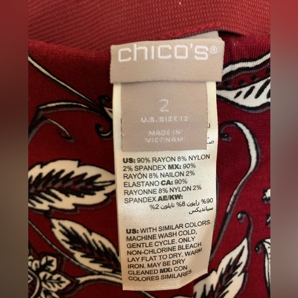 Chicos “Juliet” Cranberry slacks sz 2 (12-14) - Picture 6 of 8